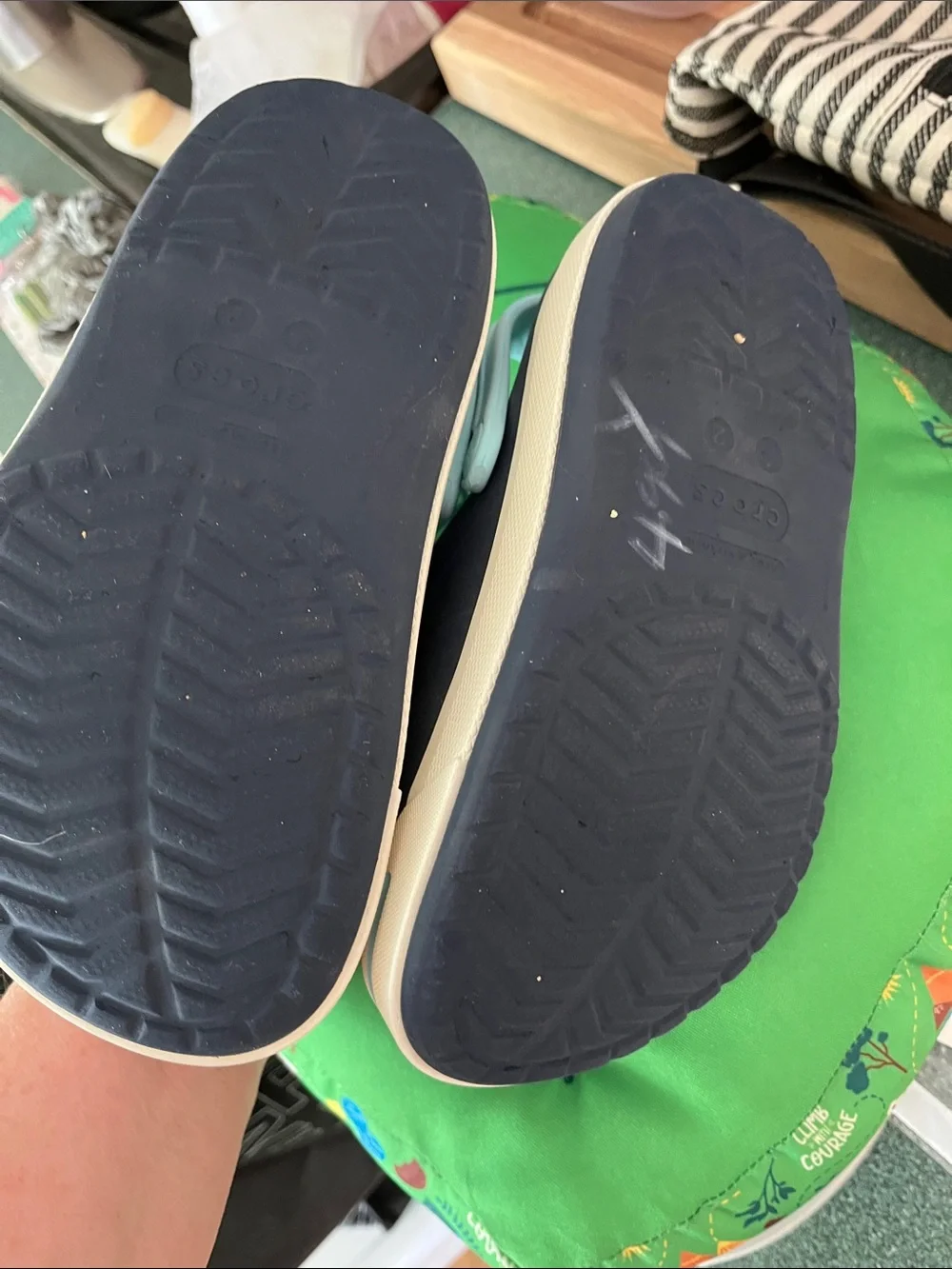Crocs Kids Navy and Light Blue Clog Sandals Size J3